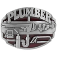 Plumber  Enameled Belt Buckle